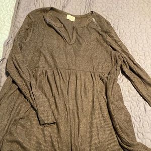 1xl long sleeve babydoll style fleece shirt